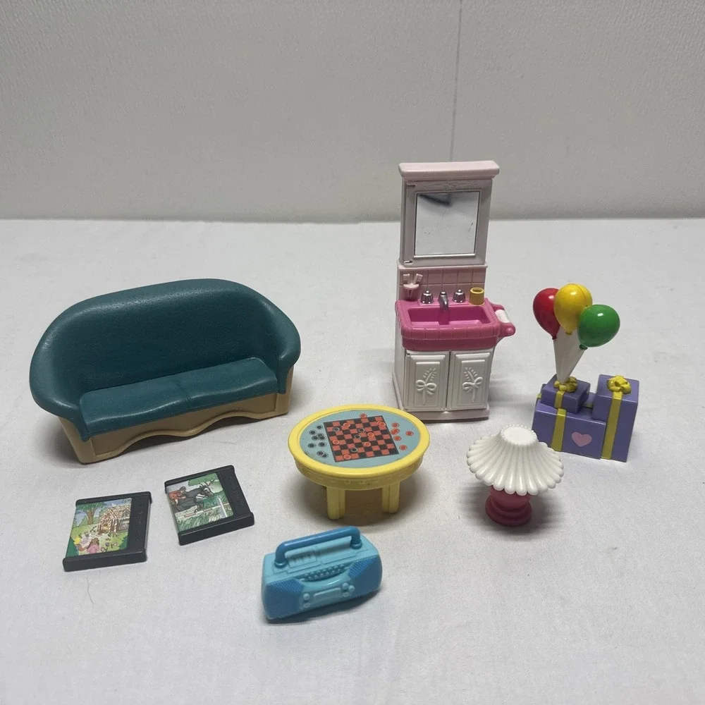 Vintage 90s Fisher-Price Loving Family Furniture Replacement couch vanity lamp